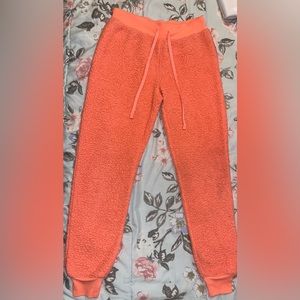 Women’s No Boundaries Small Neon Orange Cozy Pajama Pants